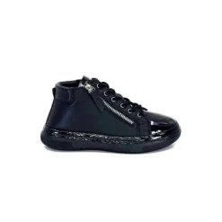 Ivoire0401a Ivoire 500-358 Cuir & Vernis Noir*Femme Baskets