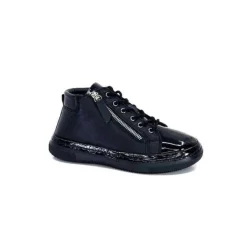 Ivoire0401a Ivoire 500-358 Cuir & Vernis Noir*Femme Baskets