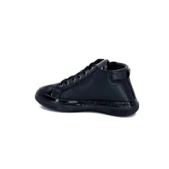 Ivoire0401a Ivoire 500-358 Cuir & Vernis Noir*Femme Baskets