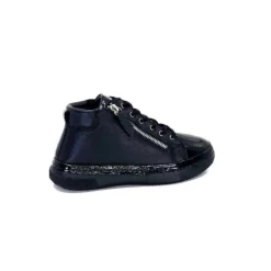 Ivoire0401a Ivoire 500-358 Cuir & Vernis Noir*Femme Baskets