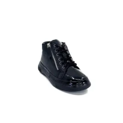 Ivoire0401a Ivoire 500-358 Cuir & Vernis Noir*Femme Baskets