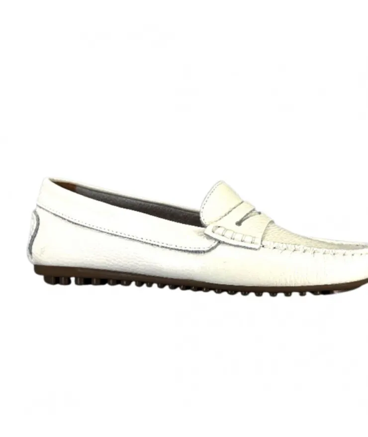 Ivoire0209b Ivoire 10322 Cuir Blanc*Femme Mocassins