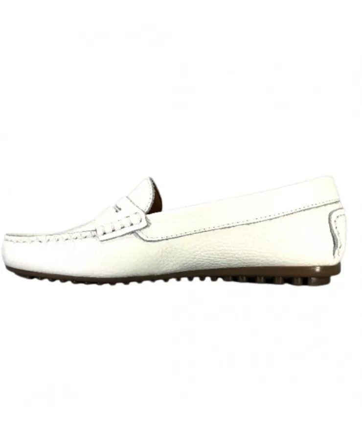 Ivoire0209b Ivoire 10322 Cuir Blanc*Femme Mocassins