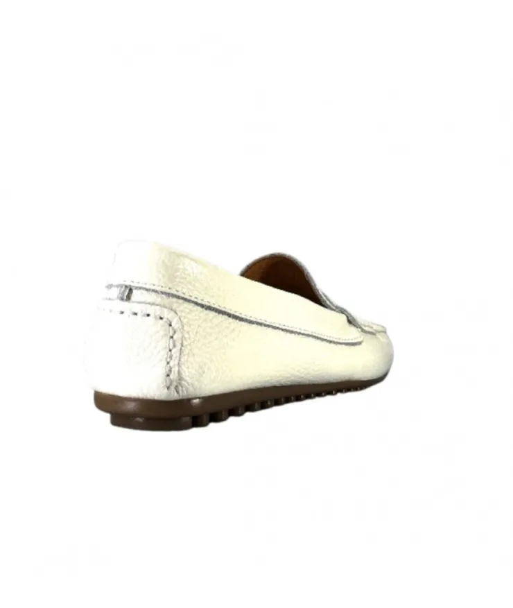 Ivoire0209b Ivoire 10322 Cuir Blanc*Femme Mocassins