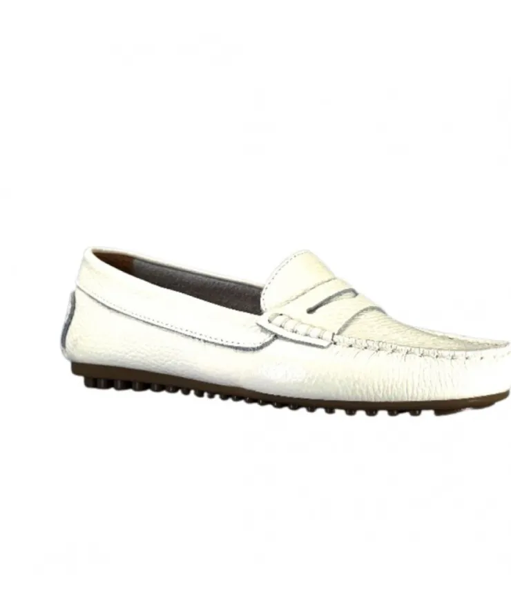 Ivoire0209b Ivoire 10322 Cuir Blanc*Femme Mocassins