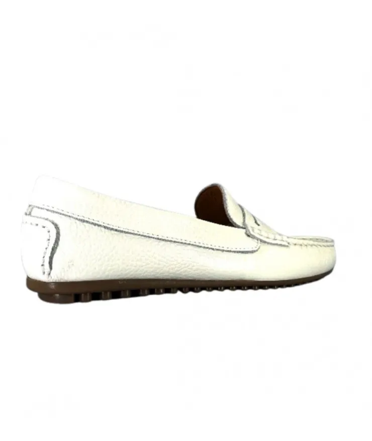 Ivoire0209b Ivoire 10322 Cuir Blanc*Femme Mocassins