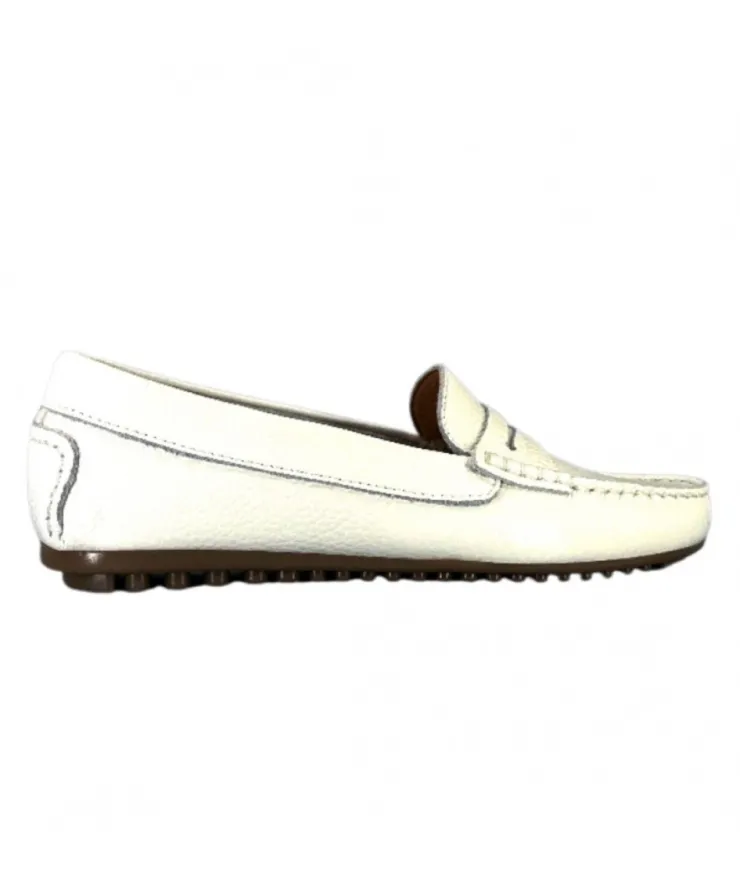 Ivoire0209b Ivoire 10322 Cuir Blanc*Femme Mocassins