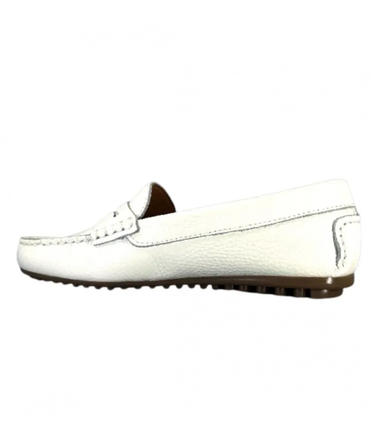 Ivoire0209b Ivoire 10322 Cuir Blanc*Femme Mocassins