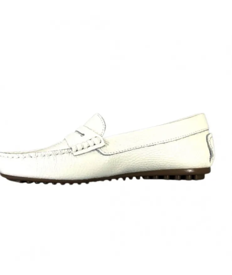 Ivoire0209b Ivoire 10322 Cuir Blanc*Femme Mocassins