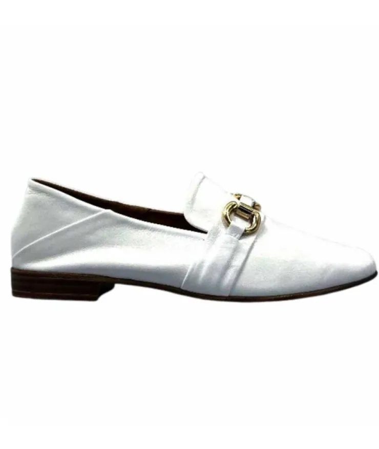 355-ivoire Ivoire 35.48.709 Cuir Blanc*Femme Mocassins