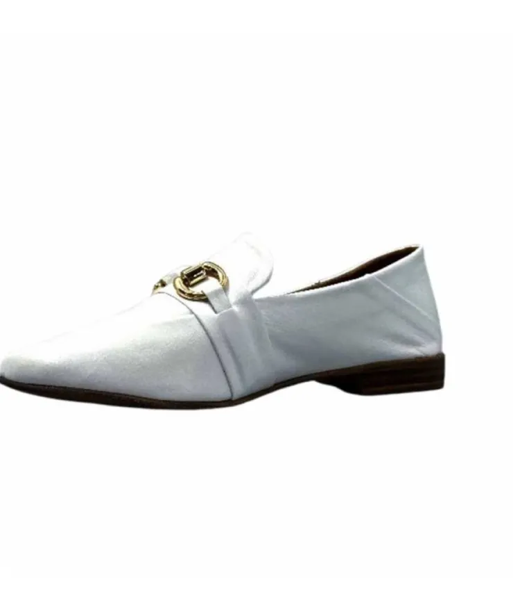 355-ivoire Ivoire 35.48.709 Cuir Blanc*Femme Mocassins