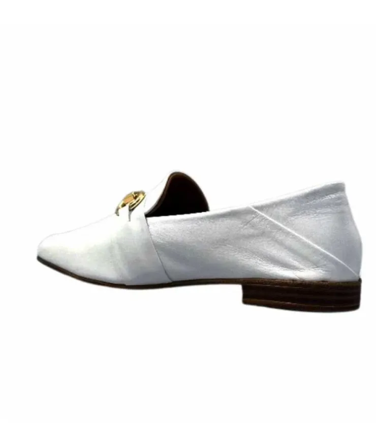 355-ivoire Ivoire 35.48.709 Cuir Blanc*Femme Mocassins