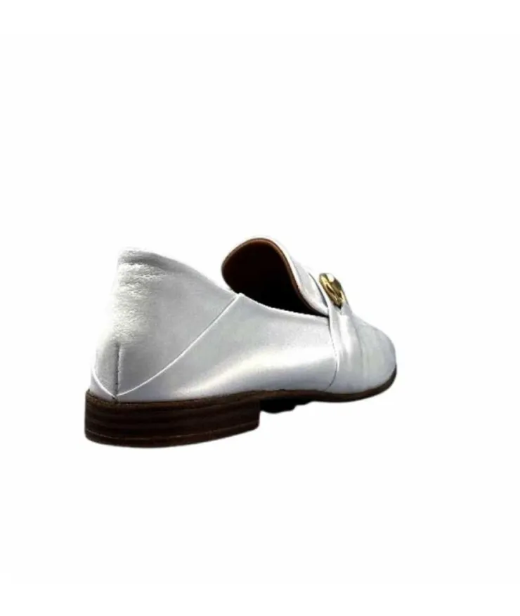 355-ivoire Ivoire 35.48.709 Cuir Blanc*Femme Mocassins