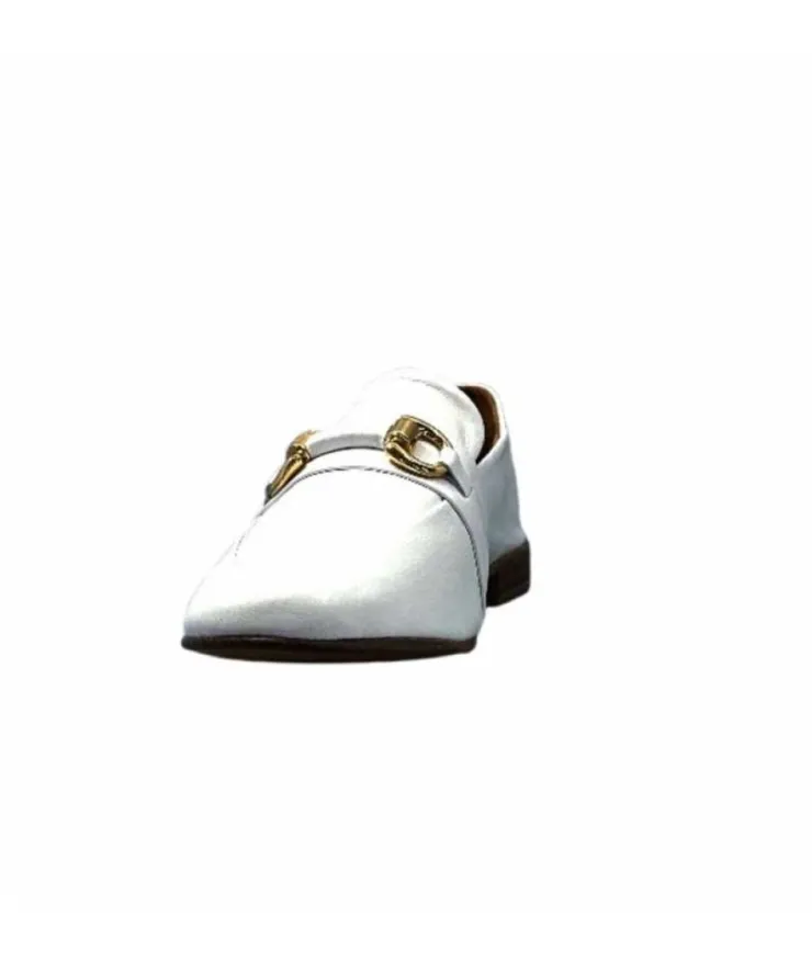 355-ivoire Ivoire 35.48.709 Cuir Blanc*Femme Mocassins