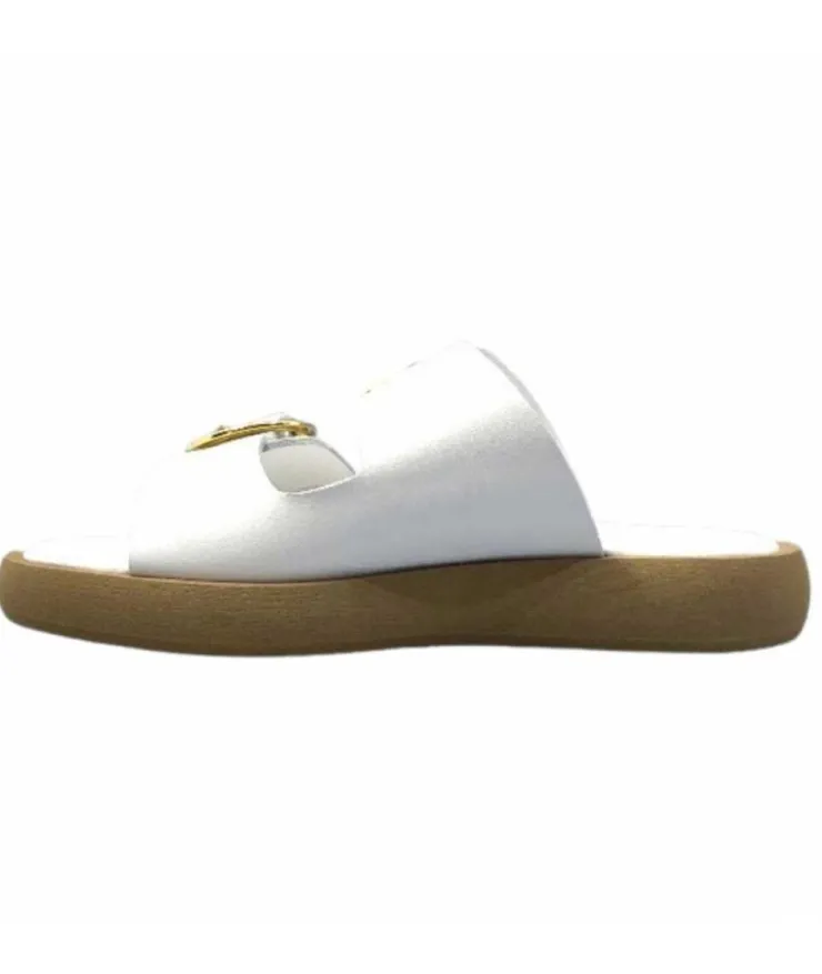 top tris srl Ivoire 8022-02 Cuir Blanc*Femme Mules