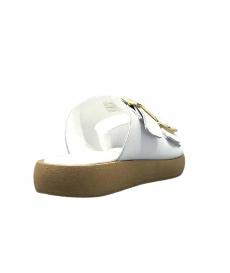 top tris srl Ivoire 8022-02 Cuir Blanc*Femme Mules