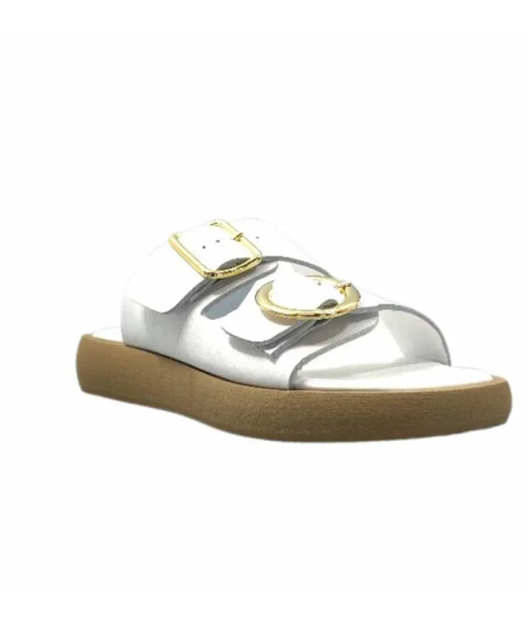 top tris srl Ivoire 8022-02 Cuir Blanc*Femme Mules