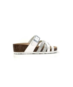 Ivoire0098a Ivoire 2115 Cuir Blanc Argent*Femme Plagettes