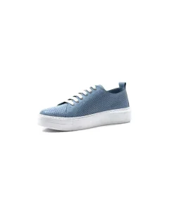 s and m / shoes market Ivoire 382.510 Cuir Bleu*Femme Baskets