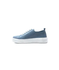 s and m / shoes market Ivoire 382.510 Cuir Bleu*Femme Baskets