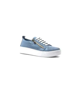 s and m / shoes market Ivoire 382.510 Cuir Bleu*Femme Baskets