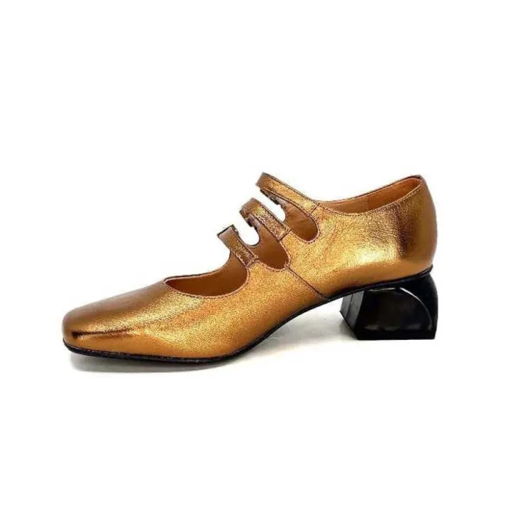 Dansi Ivoire 5981 Cuir Bronze*Femme Ballerines