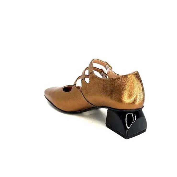 Dansi Ivoire 5981 Cuir Bronze*Femme Ballerines