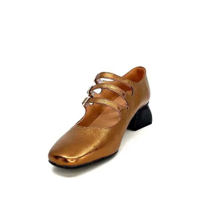 Dansi Ivoire 5981 Cuir Bronze*Femme Ballerines