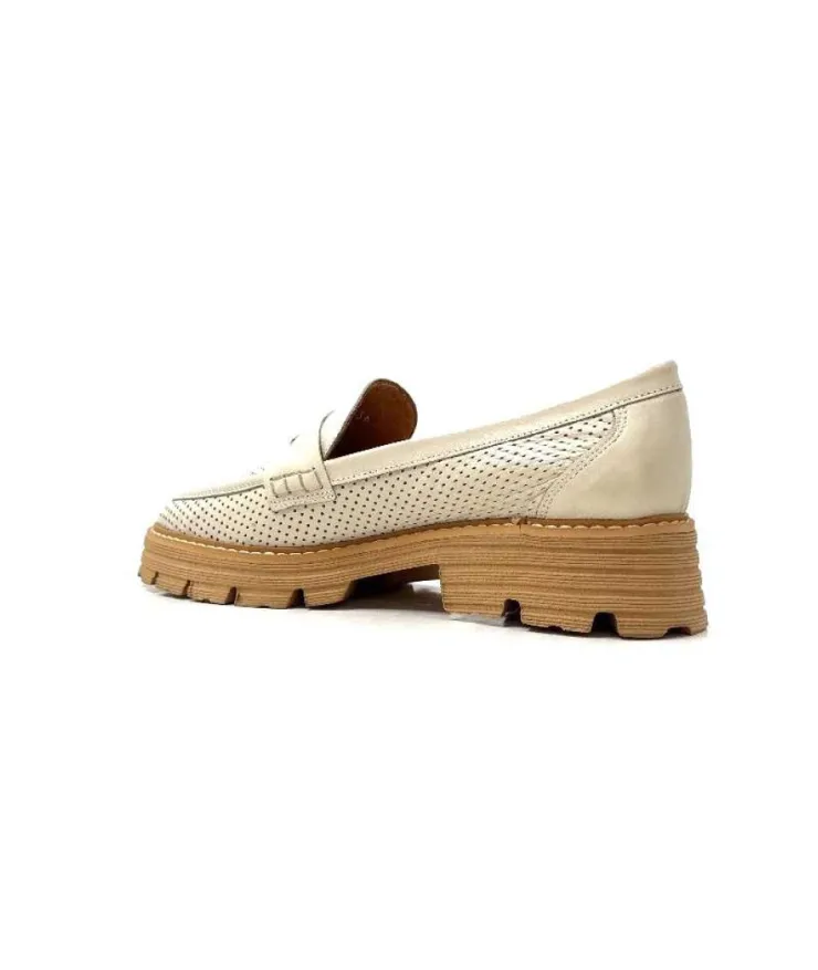 Ivoire-354 Ivoire 108802 Cuir Creme*Femme Mocassins