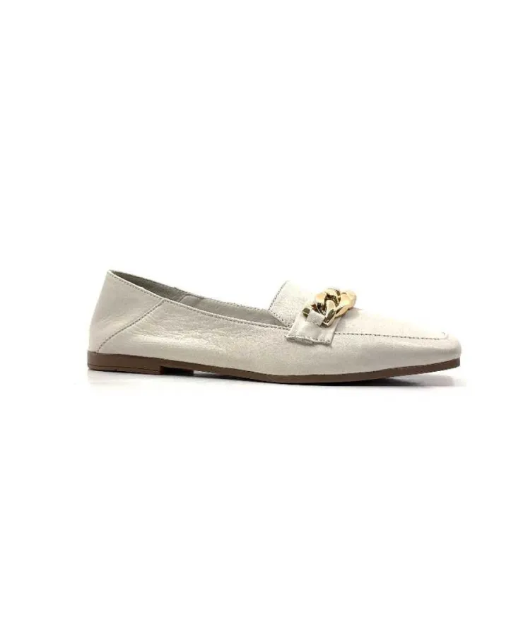 gloria Ivoire 97576 Cuir Creme*Femme Mocassins