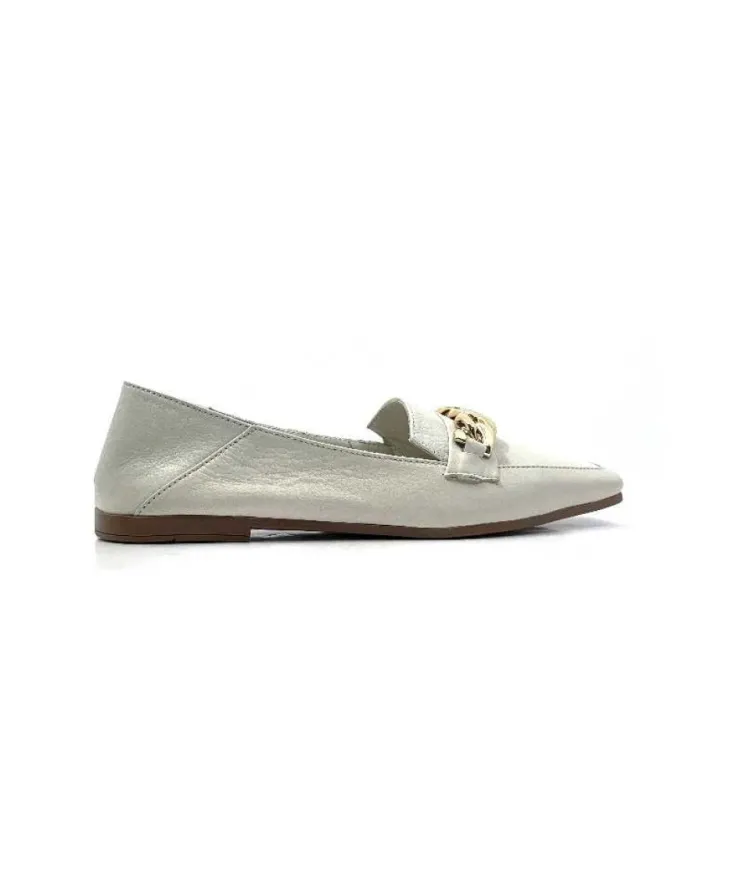 gloria Ivoire 97576 Cuir Creme*Femme Mocassins