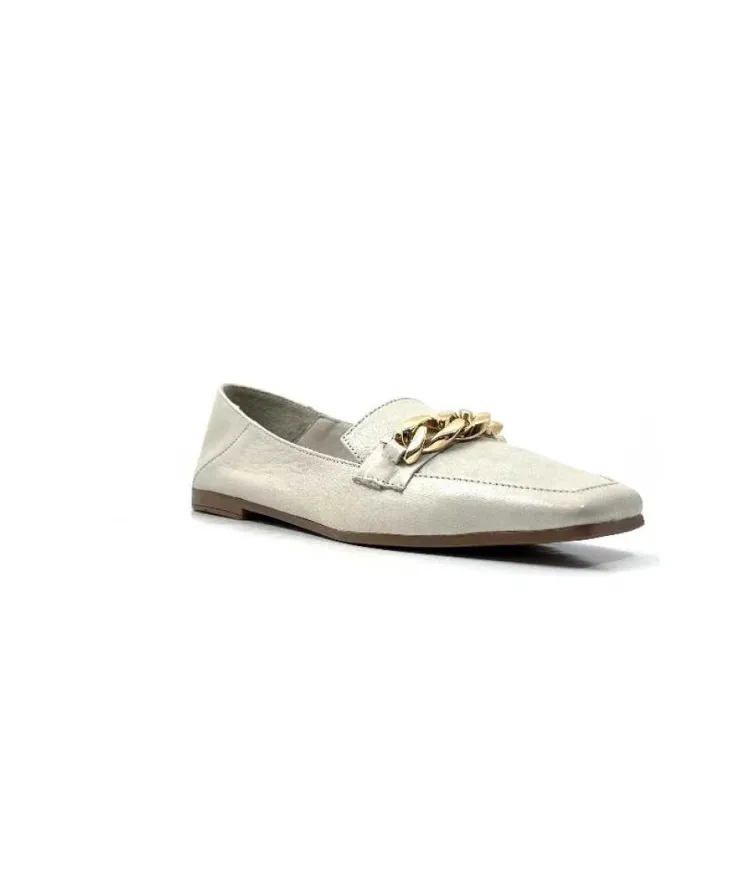 gloria Ivoire 97576 Cuir Creme*Femme Mocassins