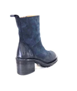 Ivoire0156 Ivoire 7753 Cuir Daim Bleu Marine*Femme Bottines