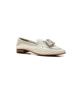 gloria Ivoire 2002 Cuir Egret*Femme Mocassins