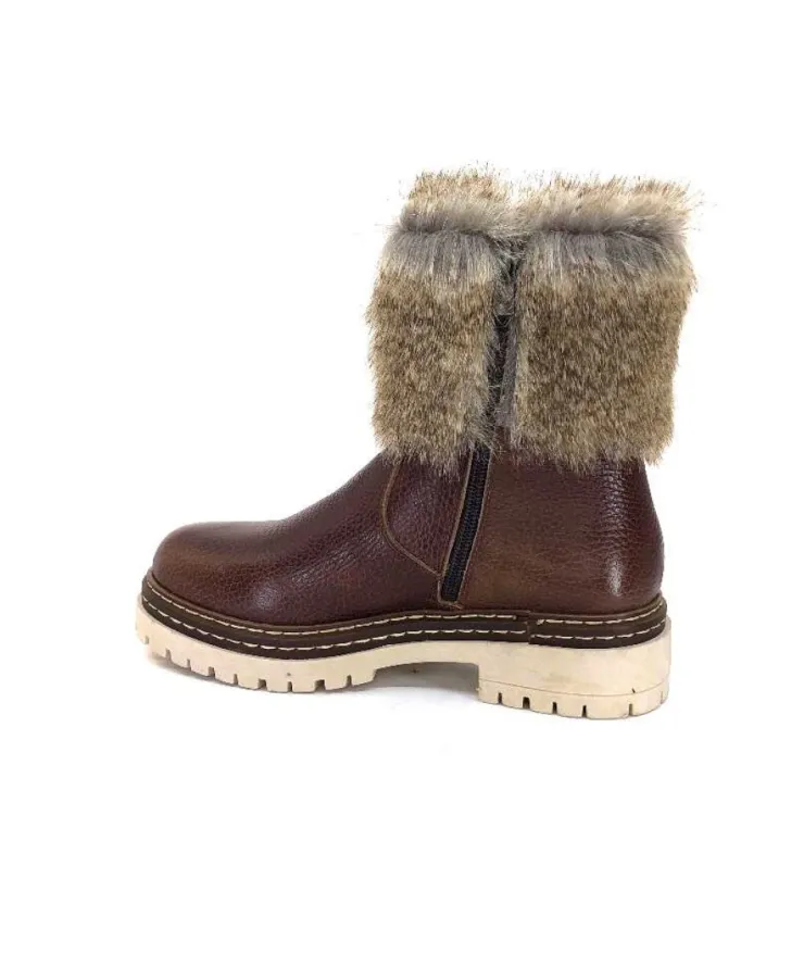 Ivoire-354 Ivoire 108523 Cuir Graine Marron*Femme Bottines