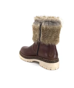 Ivoire-354 Ivoire 108523 Cuir Graine Marron*Femme Bottines