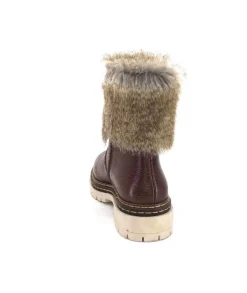 Ivoire-354 Ivoire 108523 Cuir Graine Marron*Femme Bottines