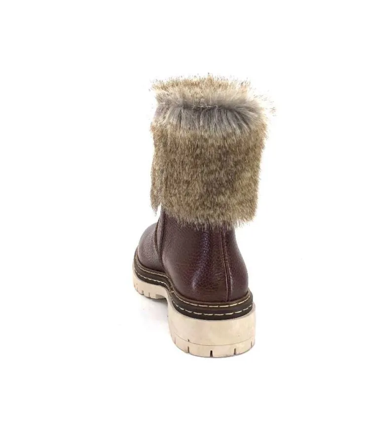 Ivoire-354 Ivoire 108523 Cuir Graine Marron*Femme Bottines
