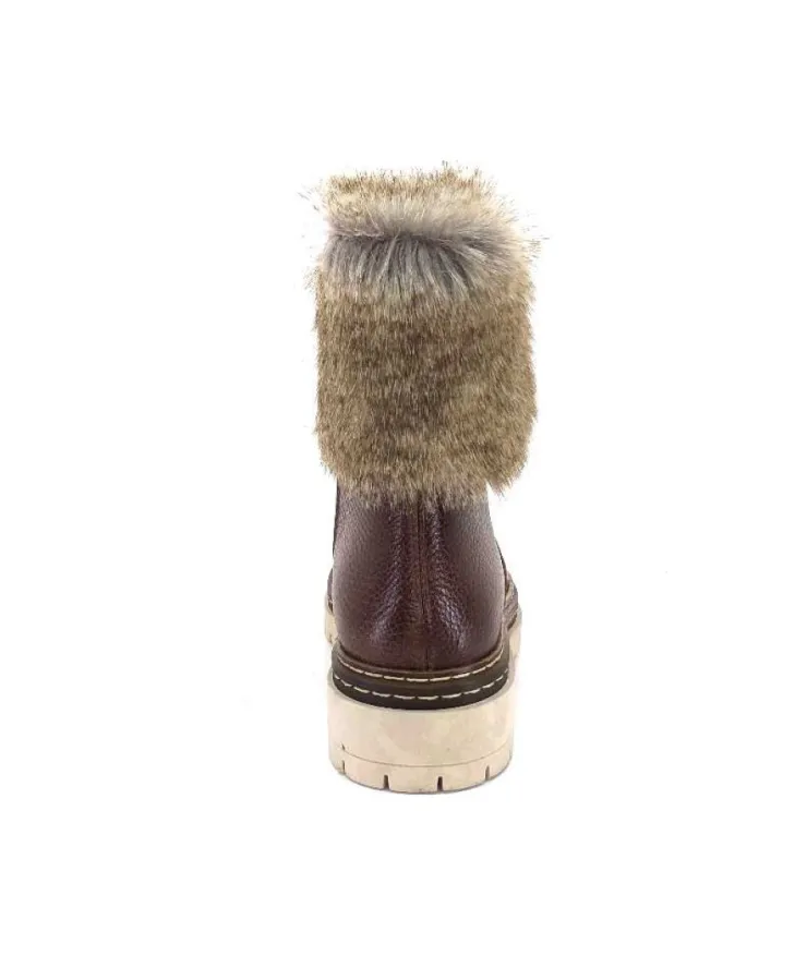 Ivoire-354 Ivoire 108523 Cuir Graine Marron*Femme Bottines
