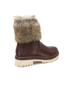 Ivoire-354 Ivoire 108523 Cuir Graine Marron*Femme Bottines