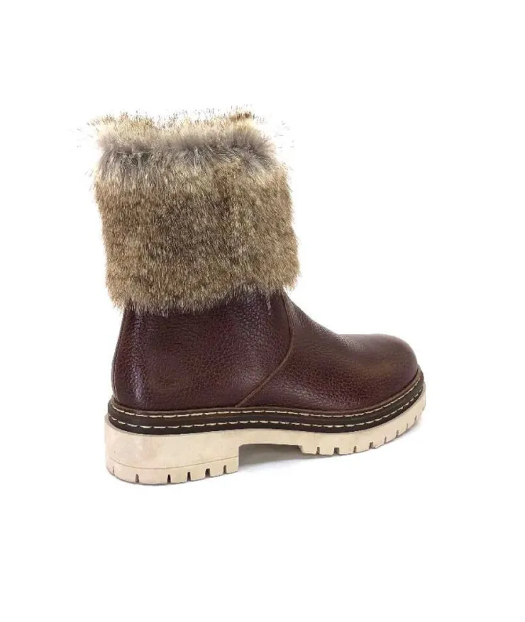 Ivoire-354 Ivoire 108523 Cuir Graine Marron*Femme Bottines