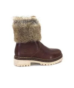 Ivoire-354 Ivoire 108523 Cuir Graine Marron*Femme Bottines