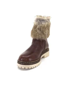 Ivoire-354 Ivoire 108523 Cuir Graine Marron*Femme Bottines