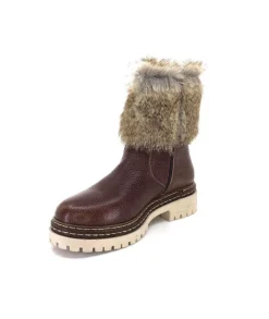 Ivoire-354 Ivoire 108523 Cuir Graine Marron*Femme Bottines