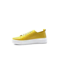 s and m / shoes market Ivoire 382.510 Cuir Jaune Moutarde*Femme Baskets