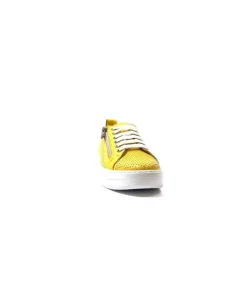 s and m / shoes market Ivoire 382.510 Cuir Jaune Moutarde*Femme Baskets