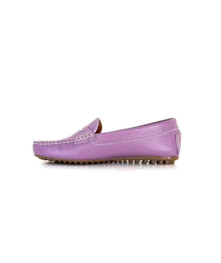 Ivoire0209b Ivoire 10322 Cuir Lilas*Femme Mocassins