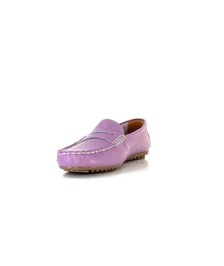 Ivoire0209b Ivoire 10322 Cuir Lilas*Femme Mocassins