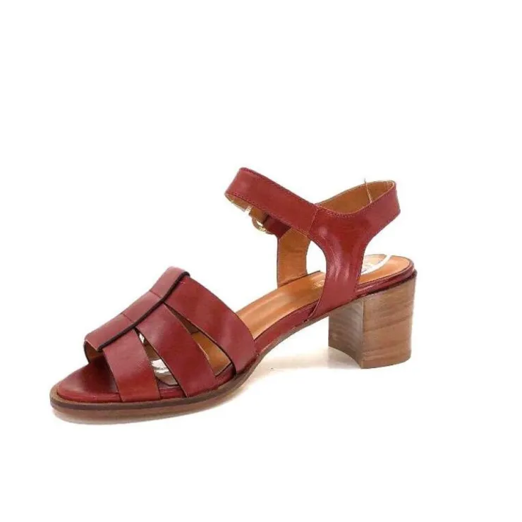 Ivoire0331 Ivoire 1112 Cuir Marron*Femme Sandales