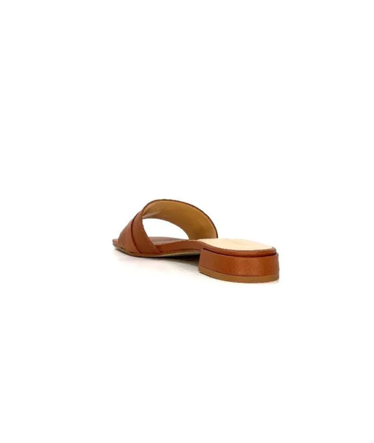 Ivoire0346a Ivoire 22682 Cuir Marron*Femme Mules